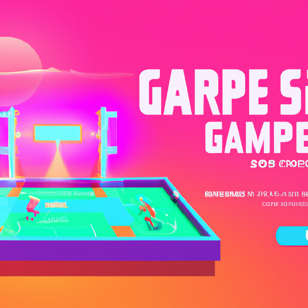 Arena screenshot with neon platforms